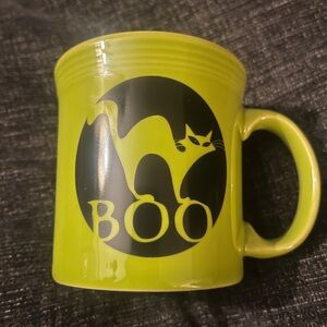 Retired HLC Fiestaware Lemongrass “Boo” Cat 12 oz Java Mug